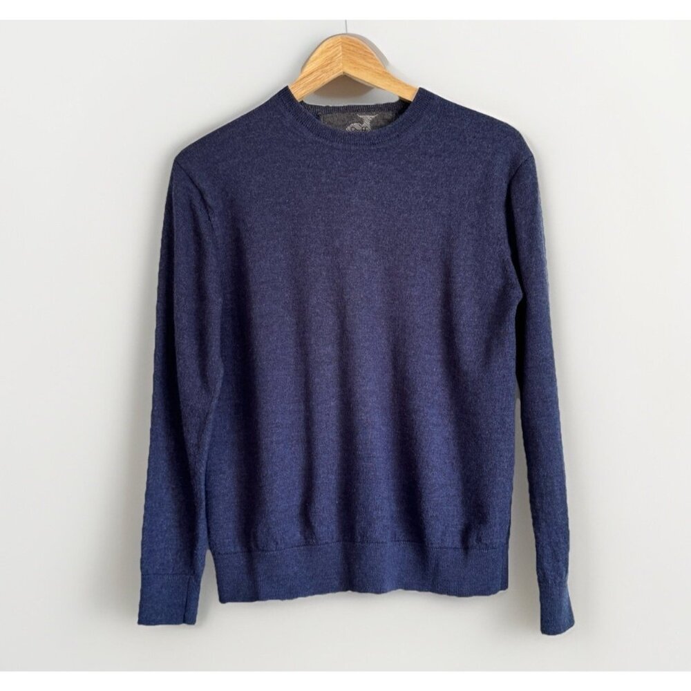 Raffi Men’s 100% Merino Wool Pullover Sweater Sz Medium Large Blue Fall Winter